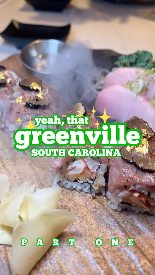 YEAH, THAT GREENVILLE (PART I) – To celebrate her 43rd birthday, my sister planned a weekend staycation celebration in Greenville, SC. She had full control of the itinerary, although I was able to wiggle in some places I wanted to visit, too.
 
▪️Recommended
✨Highly Recommended
💜Miss Black Foodie Fave
 
BRIDGEWAY STATION - 📍1000 Via Corso Ave, Simpsonville, SC
• a business park with dining, shopping, and entertainment options

👉🏾Mercato Café & Coffee
•Coffee, pastries, and sandwiches are served in a casual restaurant with grab-and-go options
💜Cousins Beach ($7.50- inspired by The Summer I Turned Pretty)– iced pineapple matcha with pina colada cold foam

👉🏾Bourbon St. Burgers
•Casual hangout featuring a menu of burgers and wings plus a full bar of cocktails, beer, and wine
✨Cowboy Burger- $16.49, swap chips for fries +$0.99 – cheddar, bacon, onion rings, Carolina Gold BBQ
•Also Featured: Bourbon St. Nachos- $17.99 - steak – tortilla chips topped with queso, sour cream, pico, jalapenos, & scallions

👉🏾The Cannoli Hole -a quick way to enjoy Restaurant Rocco’s cannolis and other Italian treats
💜Vanilla Bean- $8
💜Lemon Blueberry- $8
 
CHEF 21 SUSHI BURGER & KOREAN BBQ - 📍500 E McBee Ave. Suite 109, Greenville, SC
•Creative eatery serving sushi, hot pot, and Korean BBQ in a colorful space.
💜Gold Rush Wagyu Roll - $39 - Lobster, lightly torched A5 Miyazaki Wagyu, black truffle carpaccio & 24K gold flakes
▪️Tiger Prawn Shrimp Rolls (5 pc - $10)
💜Yellowtail Sashimi- $3.75 pp
•Other Recommendations: Black Dragon Roll, Chef 21 Sushi Burger
 
DUMONT CREAMERY & CAFÉ - 📍1757 Woodruff Rd. Ste. B, Greenville, SC
•Astronaut-themed dessert shop and café
💜Four Scoop Sampler - $12.99 – Biscoff, Hazelnut Brownie, Oreo Caramel Fudge, Salted Caramel
💜Ube Mango Matcha Latte- $5.95 – Limited Time Special
 
REGAL HOLLYWOOD 20 – 4DX Theater - 📍1029 Woodruff Rd N101, Greenville, SC
