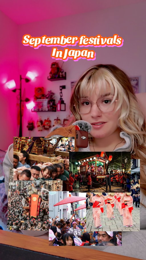 September festivals in Japan you’ve gotta try to check out if you’re going to Japan in September 

owara kaze no bon september 1-3 toyama

kishiwada danjiri festival september 19-20 osaka

shinagawa shukuba festival september 26-27 tokyo

nezu shrine festival september dates 21-27 tokyo

chestnut festival september 27-28 fuchu tokyo

#japantraveltips #matsuri #japantrip #japantravel #japantips