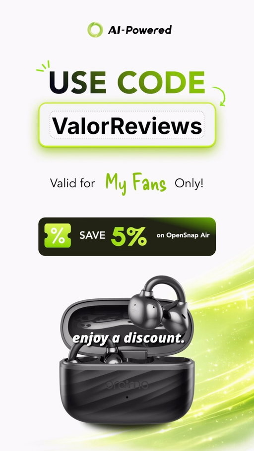 The oraimo OpenSnap Air is designed for people who want to enjoy their music without losing awareness of what's happening around them. Whether you're jogging, walking, cycling, or commuting, you can still hear traffic, conversations, and other important sounds while listening to your favorite songs.

Available at oraimo Exclusive Stores, the oraimo Store app, and on the oraimo website. Check the pinned comment for more locations near you.

Use my coupon code VALORREVIEWS to enjoy a discount.
Would you choose open-ear earbuds over traditional earbuds? 
#oraimoOpenSnapAir #MastertheRhythm #HearYourWorld #oraimoOpenEar #oraimoSound