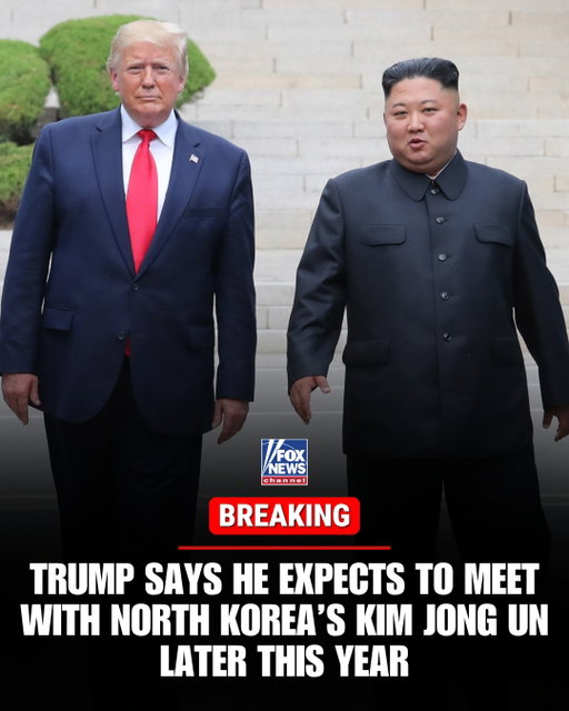 BREAKING: President Trump says he expects to meet with North Korea's Supreme Leader Kim Jong Un later this year, in a likely revival of his first-term diplomatic push to control or persuade North Korea to abandon its nuclear weapons program.

Trump says North Korea's nuclear arsenal should have never been allowed to happen by past presidents, but says he gets along with the North Korean Supreme Leader "very well," suggesting Iran's nuclear capabilities are a bigger priority right now.