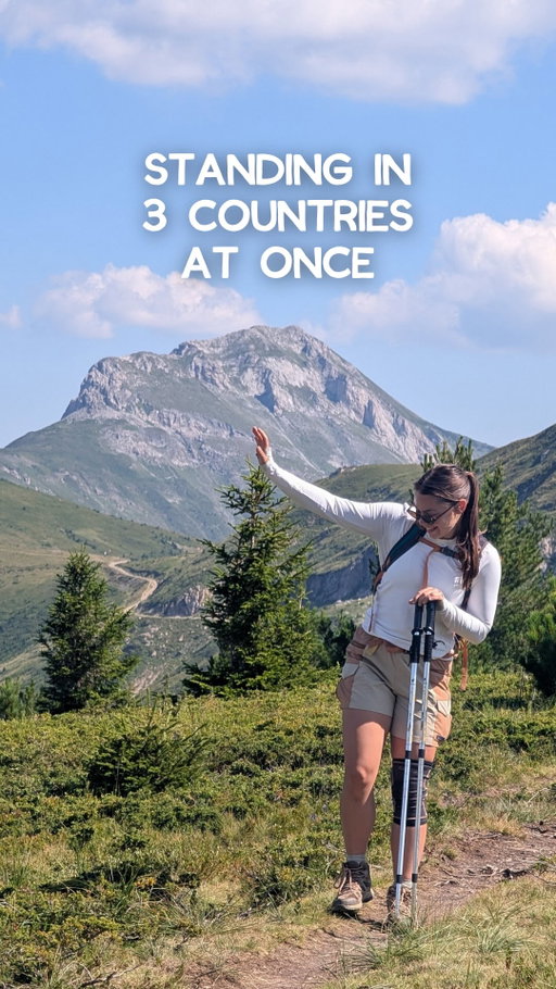 On our Doberdol to Milishevc leg of Peaks of the Balkans, we went a little off the standard hiking route looking for the tri-point where Albania, Kosovo and Montenegro all meet.

Insane 360° views aside… I have to say it was a littleeee anticlimactic hahahah

There weren’t any kinds of signs or markers dictating the point. I mean, it wasn’t even on the peak we climbed up to get to it.. just a random spot on the side of a mountain that our map said was technically the point where three countries converge.

I do still think it’s kinda fun to say I’ve stood in 3 countries at once though 🇦🇱🇽🇰🇲🇪