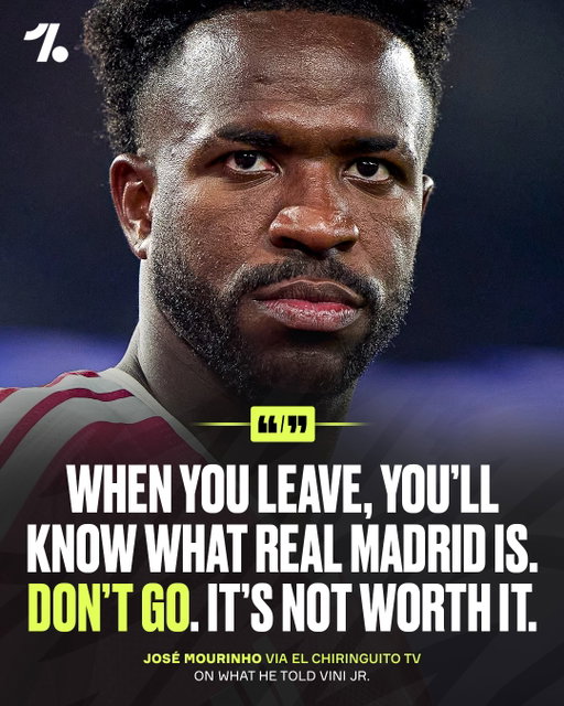 José Mourinho has revealed the conversations he had with Vini Jr. that led in part to the Brazilian opting to stay and sign a new deal with Real Madrid 😮‍💨✍️👇

🗣️ “I called Vini, and told him: ‘Vini, where do you want to go? You ONLY know Real Madrid.’ 🏡

🗣️ “When you leave, then you’ll know what Real Madrid is. DON’T GO. It’s NOT worth it!” 🤍

If Mourinho can get the best out of the Vini this season, LaLiga isn’t ready 😳‼️