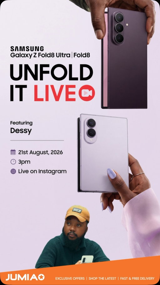 Talking through the Galaxy Z Fold 8 with @jumiaghana x @samsungghana . Aug 21, 3pm, only on Instagram. 

Turn on Post Notifications 🔔 

#GalaxyZFold8 #GalazyZFold8Ultra #SamsungGH