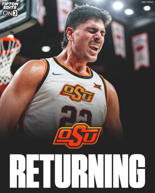 NEWS: Parsa Fallah is returning to Oklahoma State for a fifth year of eligibility, he told @On3.

The 6-10 senior averaged 14.7 points and 6.0 rebounds per game this past season. Fallah suffered a torn ACL in February but now gets one more run with the Cowboys.