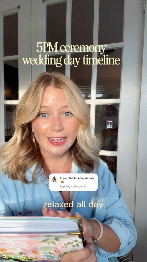 the wedding day timeline that kept my type b self on track all day 😂💍🫡

i didn’t want every minute of our wedding scheduled, but i did want to know where i needed to be and when without having to think about it 👀

a few things that helped:

✨ more getting ready time than i thought i needed
⏰ buffer time because things WILL run behind
📸 realistic time for photos
🥂 actual time to enjoy cocktail hour + the reception
🪩 plenty of time to just have fun

organized enough to keep me on track, flexible enough to let me be me 😂🤝

save this for your own wedding timeline 💌 

#weddingdaytimeline #weddingtimelinetips #weddingtimeline #2026bride