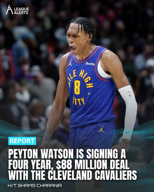 Peyton Watson has his new contract. The 23 year old wing is signing for four years and $88 million in Cleveland.