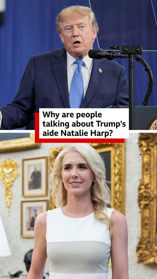 Few people in US President Donald Trump's orbit have appeared as frequently by his side as Natalie Harp in recent years.
 
One of Trump's longest-serving and most loyal aides, 35-year-old Harp is trusted with typing out his Truth Social posts, among other top responsibilities.
 
Tap the link in @BBCNews's bio to read more about her role.
 
#BBCNews