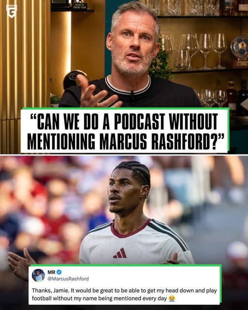 🚨 Marcus Rashford has thanked Jamie Carragher after the Liverpool legend shut down Gary Neville’s attempt to discuss him on the latest Stick to Football teaser.

Neville: “Marcus Rashford, what do we think?”

Carragher: “Can we do a podcast without mentioning Rashford? Stop it. Oh my God. It’s like the Trent and Rashford part of the podcast…”

When Neville pointed out that Rashford is back at Manchester United, Carragher simply replied: “So what? He’s just a good player for Man United!”

Rashford then quoted the clip on X:

“Thanks, Jamie. It would be great to be able to get my head down and play football without my name being mentioned every day 😭”

After his loan spell at Barcelona, Rashford is back at Old Trafford and ready to focus on football🔥