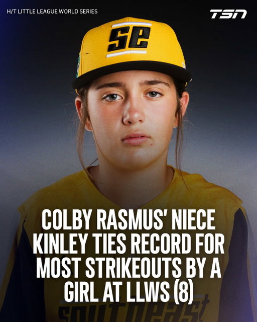 Kinley Rasmus — niece of former MLBer Colby Rasmus — dominates her Little League World Series opener, tossing six scoreless innings and giving up just one hit. She also struck out eight batters, tying Mo’ne Davis for most strikeouts from a female pitcher at the tournament. She’s just the 25th girl to ever compete at the #LLWS. 💪

(🎥 via X/JacobMorrisTV)