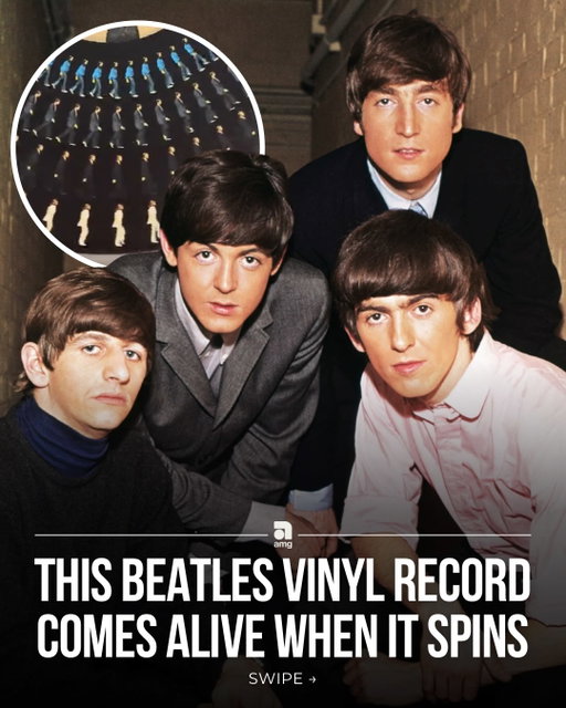 This custom made Beatles piece turns a spinning record into a walk down Abbey Road.

As it rotates, the zoetrope artwork comes to life, sending The Beatles walking around the turntable on an endless loop.

It doesn’t appear to be an official release, just one of those strange custom pieces that makes vinyl collecting infinitely more interesting.