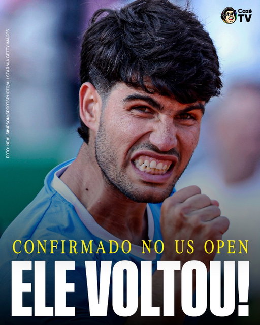 🚨 CARLOS ALCARAZ VAI PRO US OPEN! 

Depois de 4 meses afastado do circuito com lesão no pulso, o espanhol VAI VOLTAR às quadras no Grand Slam dos EUA! 🇺🇲

#Alcaraz #CoberturaCazéTV #cztv28 #USOpen