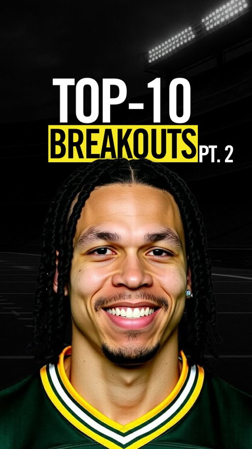 ⬇️ Comment “MVP” for my Top-150

Top-10 Fantasy Breakouts (Part 2)

I’m risking my house on these 5 players to break out in fantasy... but last year we took Drake Maye, Emeka Egbuka, and Javonte Williams in this exact video, so listen up.

Number 5 = Jaxson Dart.
Finished 2nd among QBs in rushing touchdowns and was an every-week starter...
Ranking 3rd in points per dropback even without Malik Nabers for much of the season.
With a healthy supporting cast, he’s about to go off.

Number 4 = Josh Downs.
Everyone’s talking about Alec Pierce’s deep-ball, but he’s hurt, and Michael Pittman is in Pittsburgh...
Downs is now the top target earner in the offense.
One of the best values on the board.

Number 3 = Omarion Hampton.
On pace for 300 touches and 60 catches before the injury...
but still averaged RB1-level fantasy points per game.
Now Mike McDaniel is calling plays — the coach who unlocked De’Von Achane.
Hampton has legitimate Top-3 upside.

Number 2 = Isaiah Likely.
We’ve seen the flashes... but now he finally has the opportunity.
The Giants have featured him as one of Jaxson Dart’s favorite targets in camp, and he steps into Wan’Dale Robinson’s 140 vacated targets.

But the top breakout?
It’s Christian Watson.

#FantasyFootball
#FantasyFootballAdvice
#FantasyFootballDraft
#FantasyFootballTips
#FantasyFootballLeague