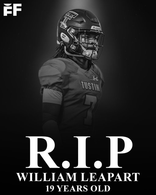 Former Tustin High School football star William Leapart passed away at the age of 19 in a Los Angeles shooting last week. 

Leapart was senselessly k*lled for a hat he was wearing at the time, a friend of his family said. 

Los Angeles County deputies responded to the 14000 block of South Stanford Avenue in Compton shortly before 10 p.m. last Thursday, after receiving reports of a shooting.

The victim, identified as William Leapart, 19, by the Los Angeles County Medical Examiner’s Office, was found deceased at the scene, according to the Los Angeles County Sheriff’s Department.

Curtis “Spider Loc” Williams, who coached Leapart and is a friend to his parents and younger brother, said the football star was taken out by a shooter who wanted to take the hat Leapart was wearing at the time.

“William was k*lled by the streets. William didn’t gangbang. He did well in school and he had a loving family,” said Williams in a video posted to Instagram.

Leapart graduated in 2024 with a 3.4 GPA and had the respect of his peers and coaching staff with the Tillers football team. Though he was raised in Compton, he transferred to Tustin to play football and was a standout cornerback and wide receiver. 

Leapart was slated to start community college in the fall and had spent the last several months working as a caregiver in an elderly living center. 

(via CBS News)