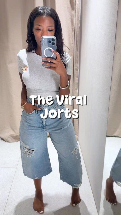 Y’all I see why these jorts are viral !! They are too cute and fit so well . They are oversized so I had to size down. I’m wearing a size 2 and I’m normally a size 6. 

Type “shop” and I will send them your way! https://liketk.it/6llos

#jorts #fallfashiontrends #fall #denim #jeans