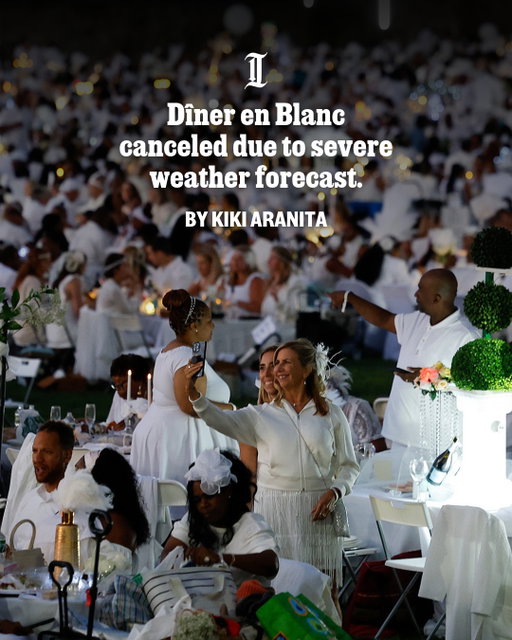 Philadelphia’s 14th edition of Dîner en Blanc — the annual picnic where participants wear white and bring their own food, chairs, and tables to a surprise location announced just hours before the event — was set to take place tonight. But severe weather predicted for this evening changed those plans.⁠
⁠
Dîner en Blanc organizers sent an email update to ticketed participants this morning. According to the email, organizers “are closely monitoring the weather and are in active discussions with the city, venue, and weather services. We are carefully evaluating the conditions, and we will keep you posted as we learn more.”⁠
⁠
Tonight’s forecast is calling for heavy rain and flash floods until 10 p.m.⁠
⁠
More details are at the link in @phillyinquirer's bio.⁠
⁠
📝 by Kiki Aranita / Staff⁠
📸 by Yong Kim / Staff