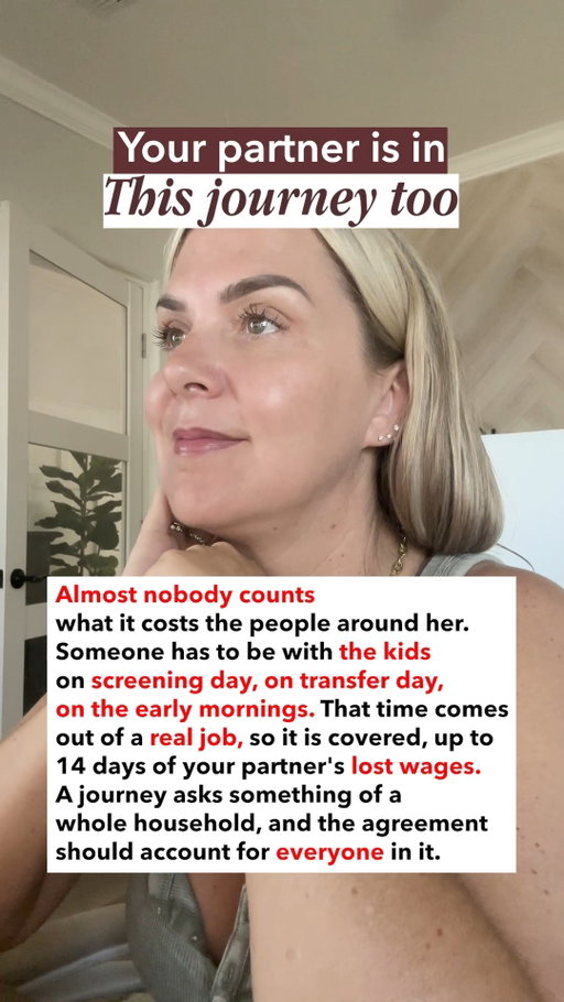 Surrogacy can require time off work for more than just the surrogate.

Her partner may need to step in for childcare, appointments and key journey days too.

That’s why the full compensation package matters not just the number on the headline.

#surrogacy #surrogate #surrogatecompensation #gestationalcarrier #surrogacyjourney�