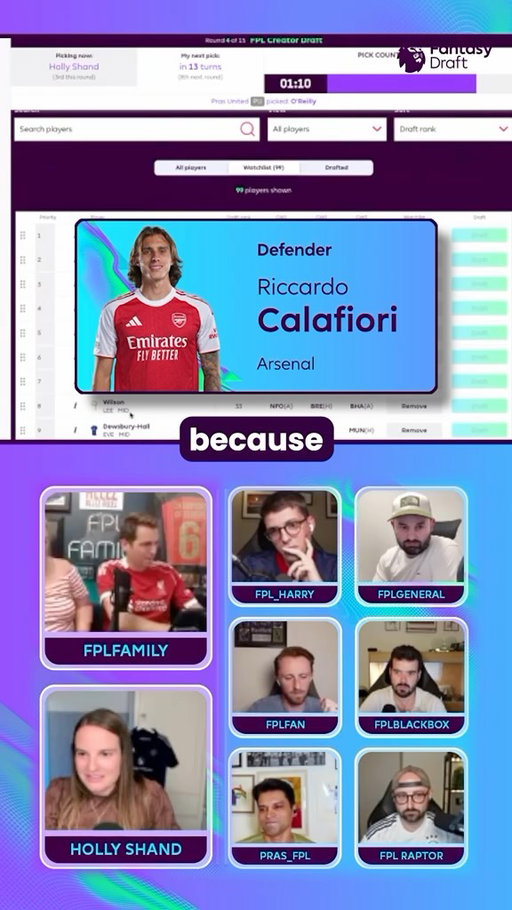 🛡️Still gutted @pras_fpl pinched NOR from under my nose! But now I’ve got double Calafiori in Classic and Draft #FPL #ad 🙌