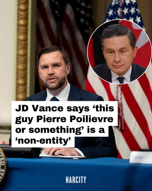 U.S. Vice-President JD Vance may have had some less-than-flattering things to say about Mark Carney this week, but hey — at least he seems to know who he is. 😬 

Speaking at a private fundraiser on Wednesday, Vance offhandedly referred to Canada's Conservative leader as "this guy Pierre Poilievre or something," before dismissing him as a "non-entity" in trade negotiations. 

It's a pretty stark contrast to how Vance described Conservative MP Jamil Jivani, his longtime friend, whom he called a "pretty effective advocate" for Canada. Vance said Jivani has been "quietly inserting himself" into the talks and advocating on issues including energy and auto tariffs.

More of what he had to say about Carney and Jivani (but not Poilievre, for obvious reasons) at the link in the @narcitycanada bio.

📸: Vice President JD Vance� | Facebook, @pierrepoilievremp