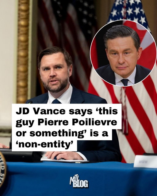 U.S. Vice-President JD Vance may have had some less-than-flattering things to say about Mark Carney this week, but hey — at least he seems to know who he is. 😬 

Speaking at a private fundraiser on Wednesday, Vance offhandedly referred to Canada's Conservative leader as "this guy Pierre Poilievre or something," before dismissing him as a "non-entity" in trade negotiations. 

It's a pretty stark contrast to how Vance described Conservative MP Jamil Jivani, his longtime friend, whom he called a "pretty effective advocate" for Canada. Vance said Jivani has been "quietly inserting himself" into the talks and advocating on issues including energy and auto tariffs.

More of what he had to say about Carney and Jivani (but not Poilievre, for obvious reasons) at the link in the @mtlblog bio.

📸: Vice President JD Vance� | Facebook, @pierrepoilievremp