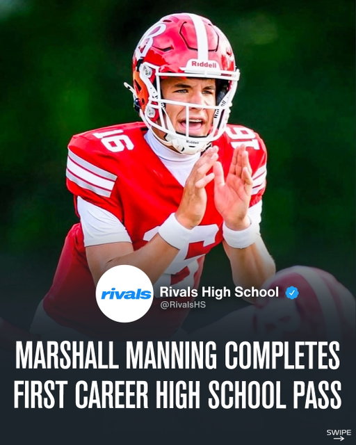 2030 QB Marshall Manning completes his first career high school football pass🎯

Marshall is the son of NFL HOF Peyton Manning. 

(via ESPN)

Follow @Rivalsdotcom for High School News, Scores, Schedules, Rankings and Data