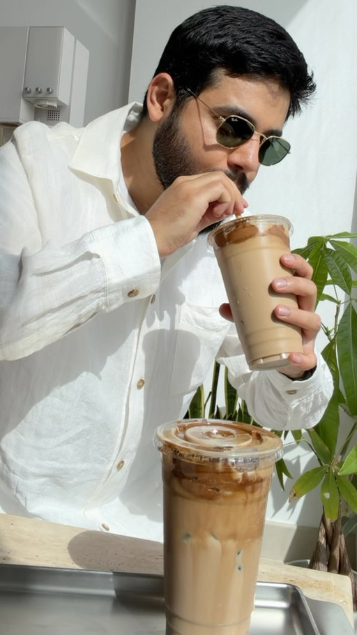 Spanish iced latte with fluffy coffee