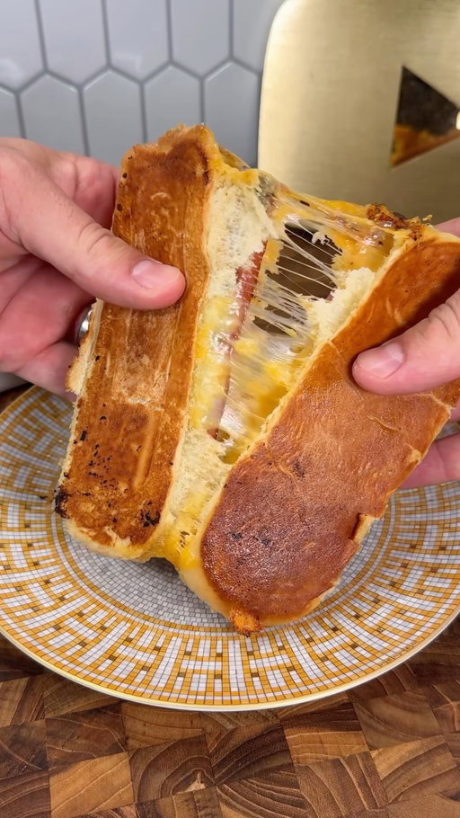 Hotdog grilled cheese 🧀 #satisfying #recipe