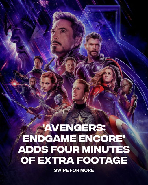 New 'Endgame' footage... 👀 🍿
ㅤ
‘AVENGERS: ENDGAME ENCORE’ returns to theaters on September 25 with a 3-hour, 5-minute runtime, four minutes longer than the original cut.
ㅤ
📷 Marvel