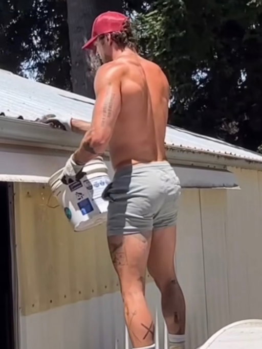 Here’s a picture of my boyfriend Chris. Look at him making our home better! So helpful and HOT. This isn’t even his best angle!! Anyway, after he’s done we’re gonna make out for an hour. 🙋🏻‍♀️🩷 #FakeBoyfriendFriday2.0