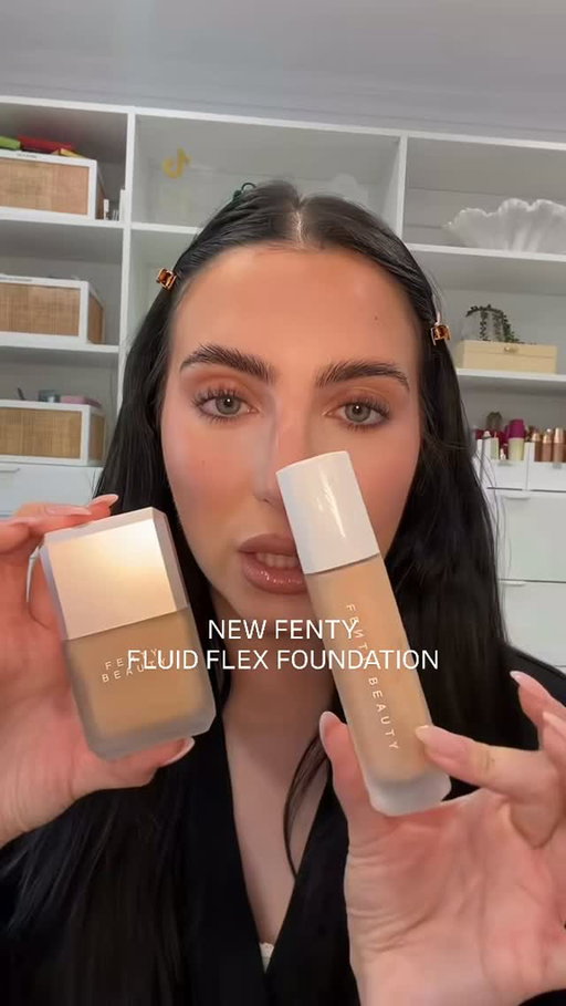 NEW unreleased Fenty Fluid Flex foundation 👀 this is replacing the now discontinued og Pro Filt’r Soft Matte Foundation

flexible finish designed to move with your skin! I’m wearing 296N (based off my spray tan shade 220 in the og pro filt’r). 

comment SHOP for the link to shop

@fentybeauty 
#fenty #fentybeauty #fentyfoundation #sephora #makeupreview