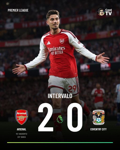 O ATUAL CAMPEÃO DA PREMIER LEAGUE NÃO ESTÁ COM PENA DO COVENTRY CITY DE LAMPARD QUE RETORNOU PARA A PREMIER LEAGUE... APENAS O PRIMEIRO TEMPO! 🤯🤯🤯

#cztv16 #futinter #Arsenal #PremierLeague #TempoRealCazéTV