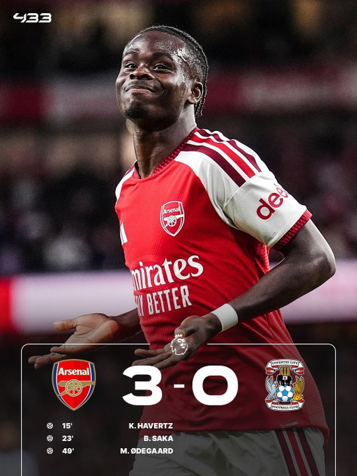 𝐓𝐇𝐄 𝐏𝐄𝐑𝐅𝐄𝐂𝐓 𝐒𝐓𝐀𝐑𝐓 𝐅𝐎𝐑 𝐓𝐇𝐄 𝐂𝐇𝐀𝐌𝐏𝐈𝐎𝐍𝐒 🤷‍♂️

The Premier League is back as Arsenal make light work of newly promoted Coventry City 🤝

𝗔𝗥𝗦𝗘𝗡𝗔𝗟 𝗔𝗥𝗘 𝗕𝗔𝗖𝗞 𝗢𝗡 𝗧𝗢𝗣 📈💪