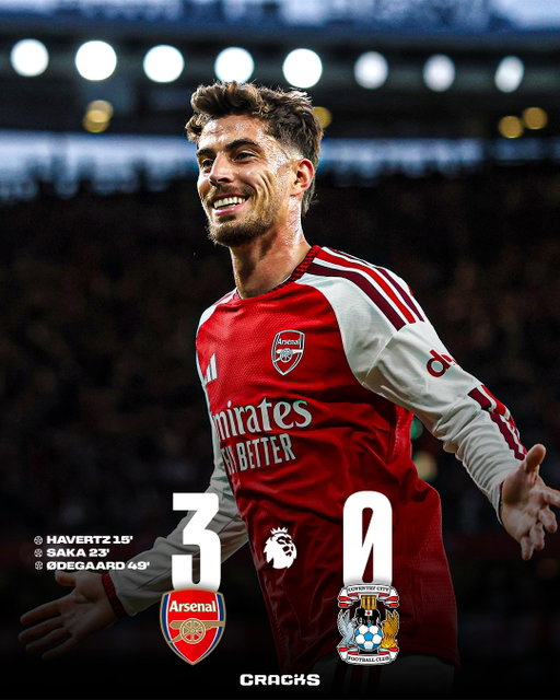 ➟ 𝙁𝙄𝙉𝘼𝙇 | Arsenal 3-0 Coventry City

Debut del campeón con victoria. 𝐀𝐑𝐑𝐀𝐍𝐂𝐎́ 𝐋𝐀 𝐏𝐑𝐄𝐌𝐈𝐄𝐑 𝐋𝐄𝐀𝐆𝐔𝐄 𝟐𝟎𝟐𝟔/𝟐𝟕.

Jornada 1 🗓 | Premier League 🏴󠁧󠁢󠁥󠁮󠁧󠁿