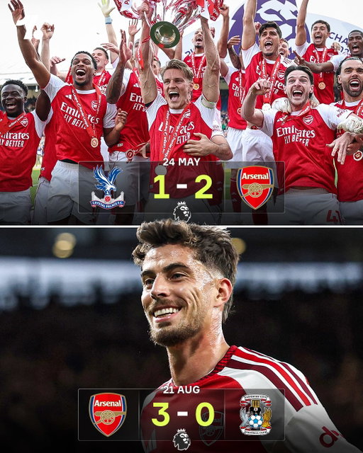 Arsenal begin their Premier League title defence with a win over newly promoted Coventry City... 🏆

They’ll be hoping it’s a sign of things to come 👀✨