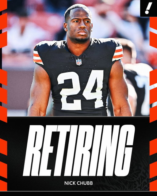 Four-time Pro Bowl RB Nick Chubb has announced his retirement from the NFL on social media.

Chubb was a Browns 2018 second-round pick out of Georgia, recorded four seasons with over 1K yards rushing and was Second-team All-Pro in 2022.