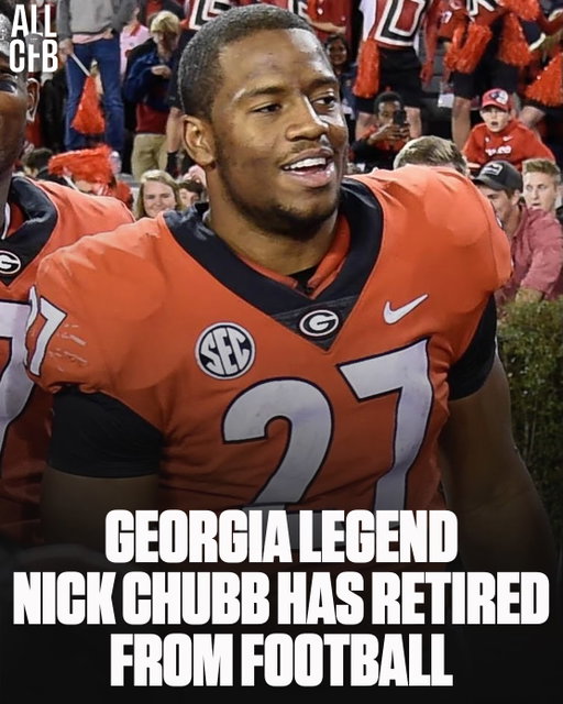 Legendary Georgia RB Nick Chubb has announced his retirement from football at age 30.

(via @nchubb27)