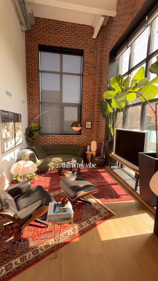 whatever it’s called
•
•
#interiordesign #apartmentdecor #homedecor #homeinspo #homebody
•
•
mid-century modern | toronto interior | brick loft living | warm light | lived-in spaces | hard loft | tall ceilings | large windows | natural light | vintage furniture | statement lighting | plants | architectural details | open living | modern apartment | home atmosphere | interior styling | design focused | quiet spaces