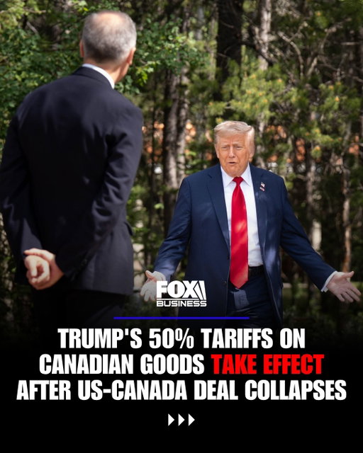 US-Canada trade negotiations have been suspended as President Trump’s 50% tariffs on roughly $28 billion in Canadian goods take effect.

Canadian Prime Minister Mark Carney blames the breakdown on "unfair" last-minute changes to Washington's proposed terms and vows dollar-for-dollar retaliatory tariffs against the U.S.