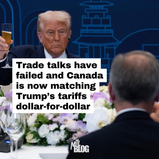 What do you think about this?

Canada-U.S. trade talks have fallen apart, and Trump's new 50% U.S. tariffs on $28 billion worth of Canadian goods officially kicked in just after midnight. 

Prime Minister Mark Carney suspended negotiations and vowed Canada will retaliate with equal measures, saying last-minute changes the U.S. made to the terms of the deal were "unfair, uneconomic, and called into question the reliability of any deal," Carney said Friday night.

The U.S., meanwhile, blamed Canada for the failed agreement, with Trade Representative Jamieson Greer calling it a "missed opportunity."

Find all the latest details at the link in the @mtlblog bio.

📸: Adrian Wyld | The Canadian Press