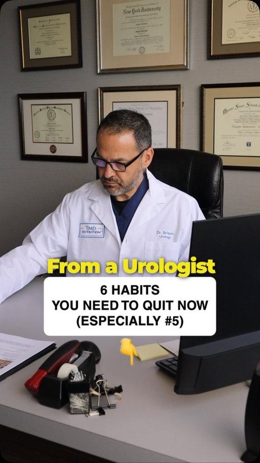 🚨 6 Habits a Urologist Begs You to Stop (Especially #5)!

Unknowingly placing unnecessary strain on your bladder or prostate? A board-certified urologist shares 6 everyday habits you need to drop immediately for optimal urinary flow and long-term prostate health.

1. Holding Your Urine Too Long 🚽 Stretching the bladder wall repeatedly can weaken bladder muscles over time and lead to incomplete emptying.

2. Chronic Low Water Intake 💧 Concentrated urine irritates the bladder lining and significantly increases the risk of kidney stone formation.

3. Overusing Artificial Sweeteners 🥤 Certain synthetic sugar substitutes act as direct bladder irritants, triggering unwanted urgency and frequent bathroom runs.

4. Ignoring Changes in Urination Stream ⚠️ Dismissing a weak flow or frequent nighttime waking as aging delays essential proactive prostate care.

5. Extended Sedentary Time 🪑 Sitting for uninterrupted hours creates pelvic congestion and drastically reduces circulation to urologic tissues.

6. Skipping Targeted Urological Nutrition 🎃 Neglecting essential nutrients like saw palmetto, zinc, and beta-sitosterol that actively support normal prostate size and flow.

Protect Your Prostate & Flow Every Day!

👉  Dropping bad habits is step 1. Pairing your daily routine with doctor-formulated urological support keeps your system thriving with confidence.

🔗 Click 1md.org to shop 1MD Nutrition! 🔗

#ProstateHealth #Urology #1MDNutrition #MenHealth UrinaryHealth