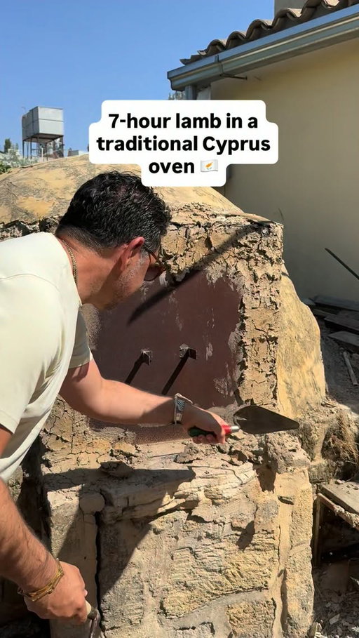 Incredible visit with the family in Cyprus. My dad helped build this traditional Greek oven decades ago, and my θεία and θείος fired it up so we could cook a traditional lamb and potatoes dish called Kleftiko. We literally sealed the heat in with clay then cooked it for 7 hours. Best meal ever.