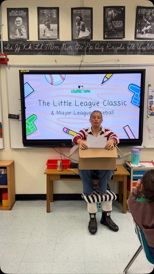 Class class learned all about the @mlb Little League Classic this week (happening tomorrow!!) AND a special lesson on Hank Aaron and his motto to always keep swinging! You can send your kiddos to MLB Clubhouse on YouTube to learn more ⚾️✏️ #mlb #teacher #mlbclubhouse