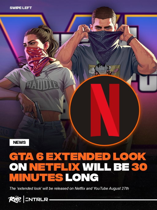 ‘GTA 6: An Extended Look’ will be a half hour long‼️🎮

BBC confirmed that the exclusive Netflix release will be 30 minutes and provide fans with the most “comprehensive” look at GTA gameplay yet 👀

The ‘Extended Look’ will air at 3pm ET on August 27th. It will  be uploaded to Rockstar Games’ YouTube channel at 9 pm ET the same day 🔥

Are y’all excited to watch it⁉️