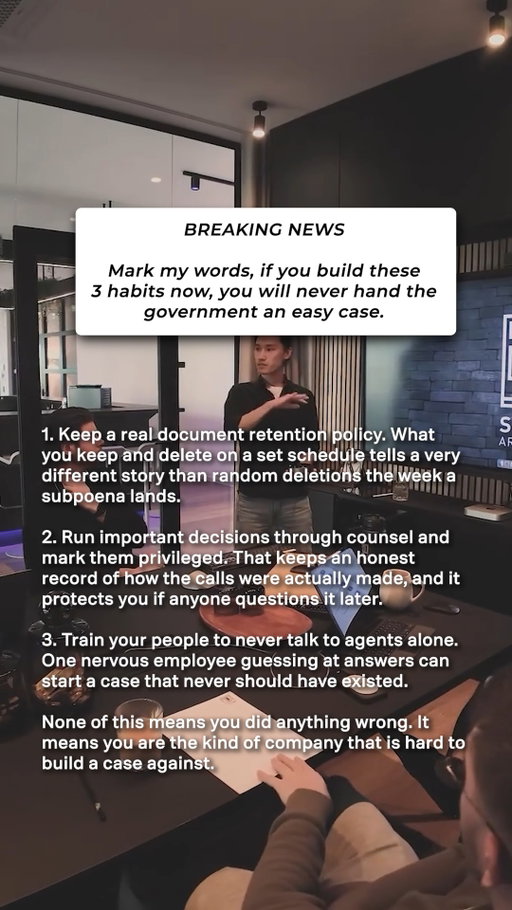The best time to prepare for a federal investigation is before one ever starts. Strong document policies, proper legal guidance, and employee training can help prevent avoidable mistakes when agents come knocking.

Learn more in the free portion of our federal course. Link in bio.

#FederalLaw #FederalInvestigation #CorporateCompliance #CriminalDefense #FederalCriminalDefense #KeithAndLorfing