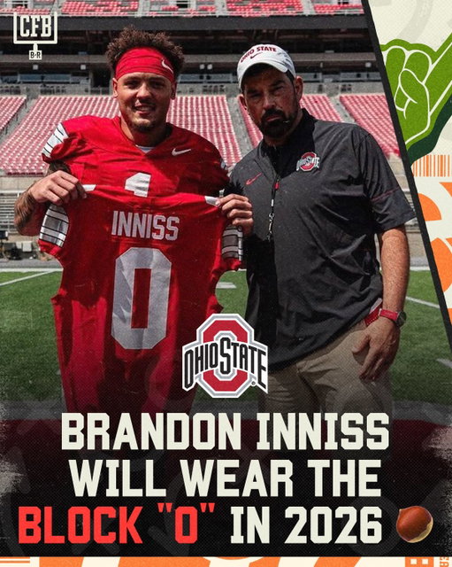 Brandon Inniss will wear Ohio State’s prestigious Block “O” in 2026 🅾️🌰

(via @ohiostatefb)

#cfb #collegefootball #football #ohiostate #buckeyes