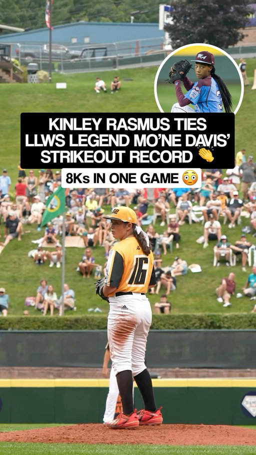 Kinley Rasmus became just the 25th girl to play in the Little League Baseball World Series in its 79-year history.

Rasmus threw for six scoreless innings, only giving up one hit. Her eight strikeouts tied Mo’ne Davis’ record for most by a girl pitcher at LLWS (2014).

Baseball definitely runs in the family. Kinley’s dad and uncle are former MLB players, who also played in LLWS in 1999, and her mom was a softball player at Southern Miss.

(h/t @littleleague)