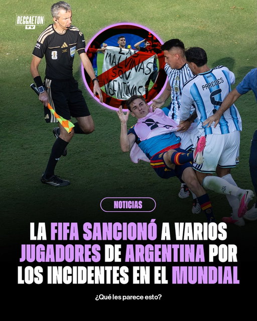 La FIFA puso mano dura tras el escándalo que se vivió después de la final del Mundial 2026.

Leandro Paredes recibió la sanción más fuerte con 10 partidos fuera, mientras que Nahuel Molina deberá cumplir 7 encuentros. Thiago Almada fue castigado con 1 y Roberto Ayala con 3. Del lado español, Gavi recibió un partido de suspensión.

Pero las consecuencias también alcanzaron a la AFA: una multa de $321,000 USD y la obligación de disputar sus próximos dos partidos como local con solo el 50 % del aforo permitido.

Parte del castigo está relacionado con los incidentes protagonizados tras la final, además de comportamientos discriminatorios y otras infracciones registradas durante el torneo.

La FIFA también estableció que $100,000 USD de la multa deberán destinarse a un programa contra la discriminación.

Una final que terminó con España levantando el trofeo y Argentina enfrentando fuertes consecuencias disciplinarias. ¿Crees que las sanciones fueron justas?