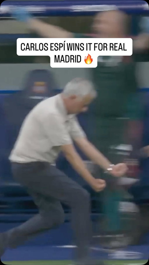 The 19 year old Carlos Espí scores his first #LaLiga goal for Real Madrid to win it in the 90th minute! 🙌