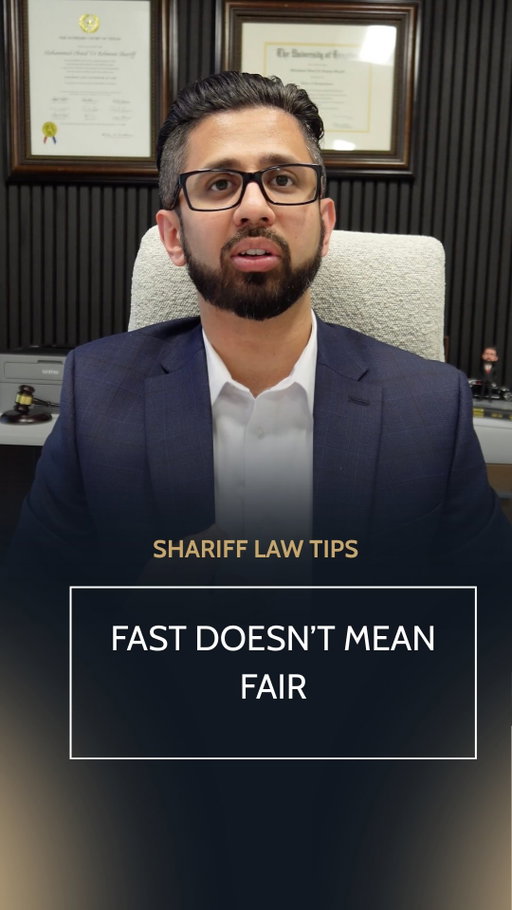 Getting a quick payout doesn’t mean it’s a fair one. Insurance companies often offer early, before the full extent of your injuries is even known. 

Follow Shariff Law to know your options before accepting anything.

#injurylawyers #texasinjurylawyers #houstonlawyers