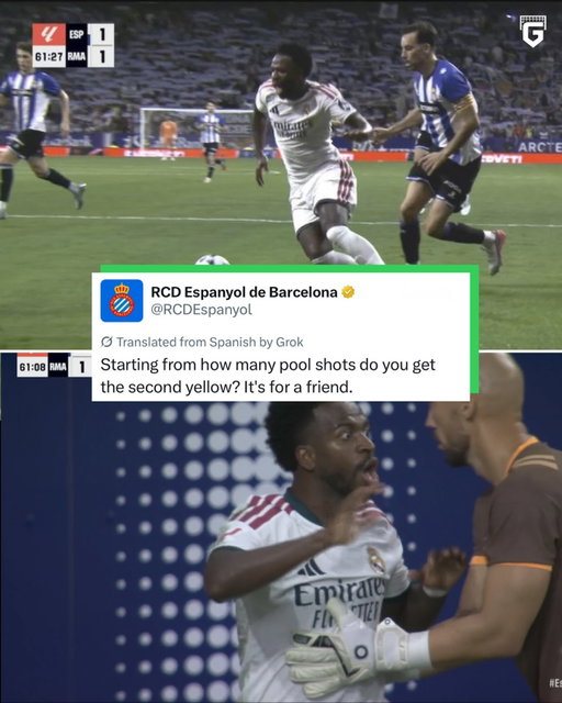Espanyol really tweeted out asking: “How many dives does it take before recieving a second yellow card? Asking for a friend” 😅

This comes after fans where upset because Vini Jr. seemed to dive TWICE while already being on a yellow card but got no punishment 😳