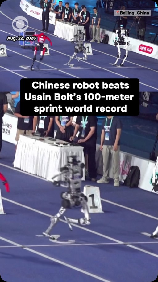 A humanoid robot has beaten Usain Bolt’s 100-meter sprint record at the World Humanoid Robot Games in Beijing, China on Saturday.

The robot, made by Beijing-based X-Humanoid, was able to run the 109 yards in 9.39 seconds, beating the 2009 record of 9.58 seconds set by the Jamaican athlete.
